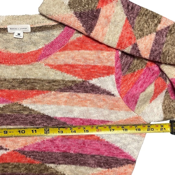 Basin and Range Diamond Pattern Crewneck Linen Sweater Size Medium - Picture 6 of 6